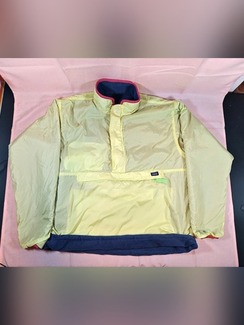 Vintage 1980s Patagonia Glissade Jacket Fleece Anorak Reversible USA Made Size L